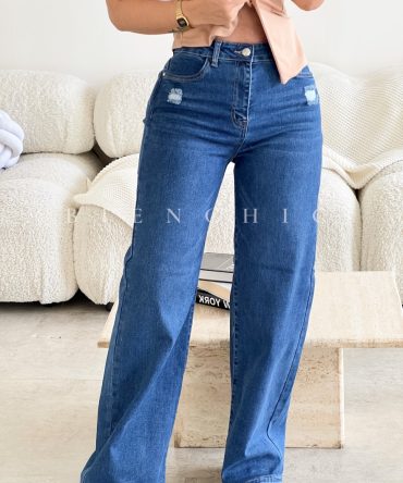 Jeans Wide Leg Con detalle Alessa